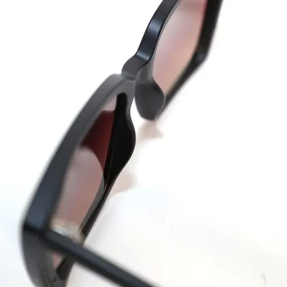 Quay Australia FRONT COVER Square Sunglasses - Matte Black / Brown Yellow - NWT